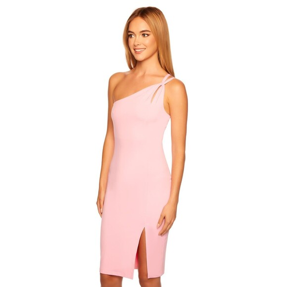 Revolve Susana Monaco One Arm Keyhole Dress In Ballerina Pink Stretchy Sz L New! - Picture 2 of 13